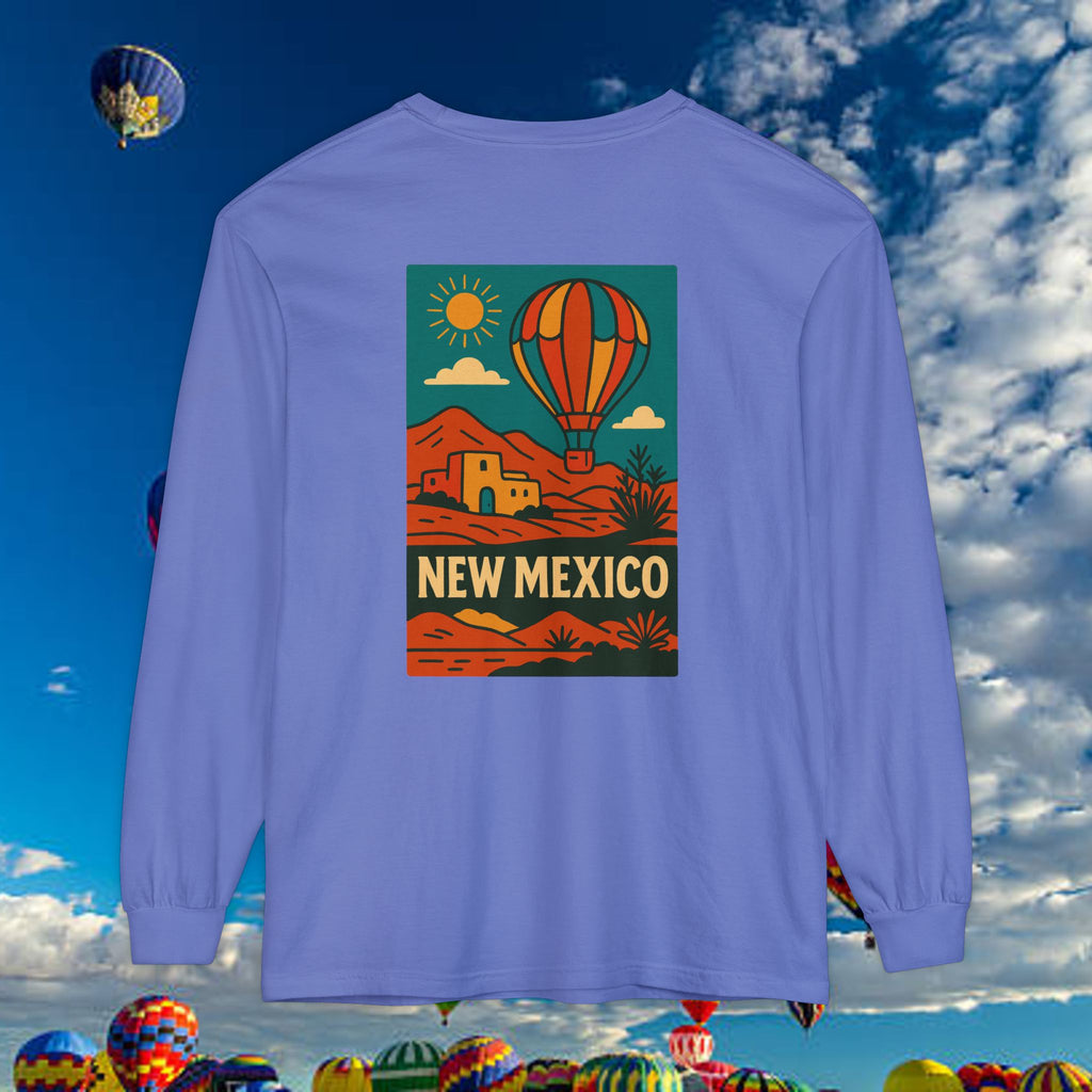 New Mexico Long Sleeve Tee, Travel Shirt, Bohemian Style Top, Unisex Graphic T-Shirt, Great for Holiday Gifts, Adventure Wear