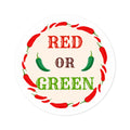 Red or Green chili Round Stickers, IndoorOutdoor
