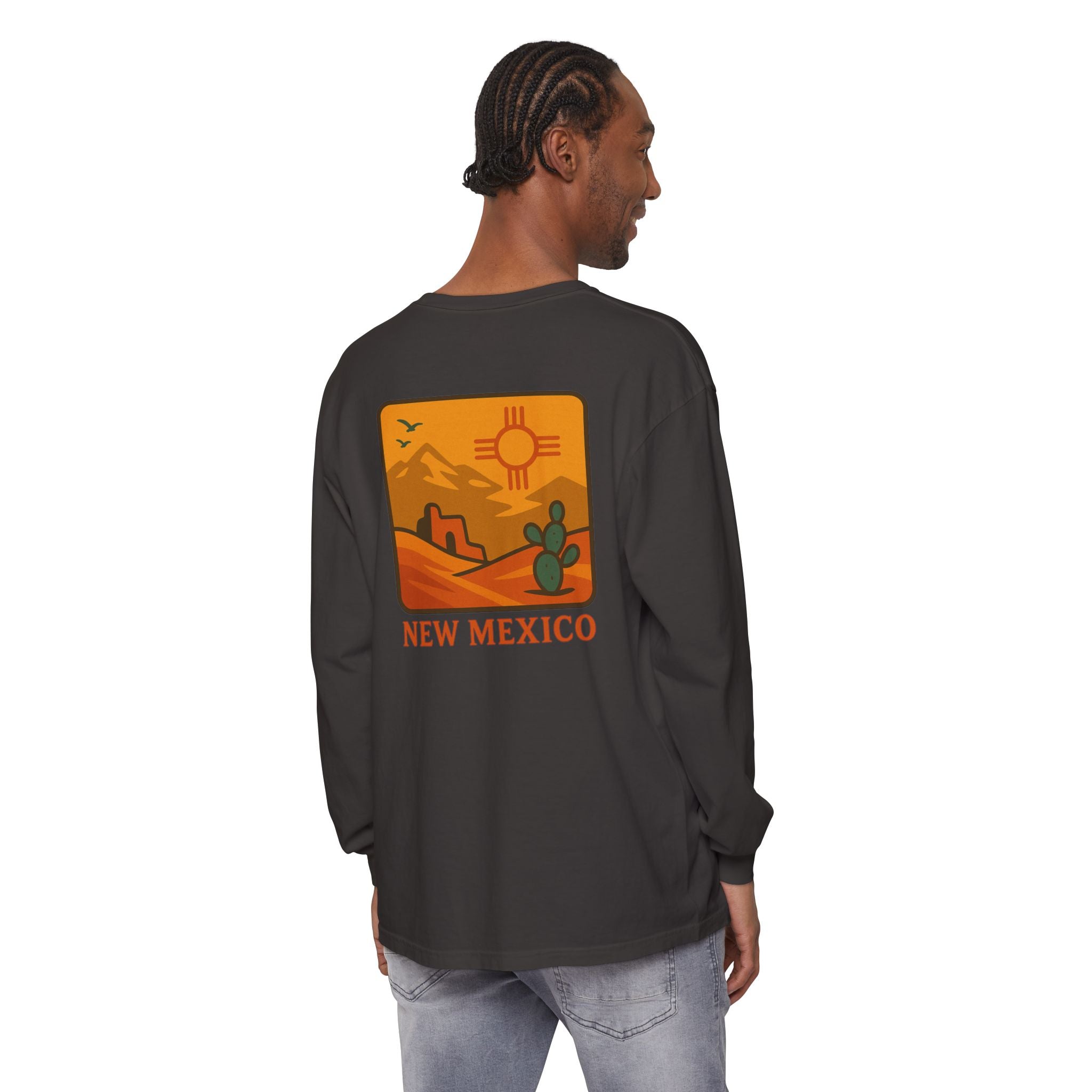 New Mexico Graphic Long Sleeve T-Shirt | Desert Vibes Tee, Unisex Apparel, Travel Souvenir, Gift for Nature Lovers, Southwest Style
