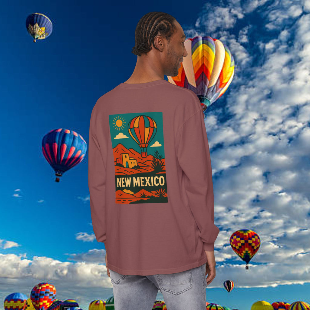 New Mexico Long Sleeve Tee, Travel Shirt, Bohemian Style Top, Unisex Graphic T-Shirt, Great for Holiday Gifts, Adventure Wear