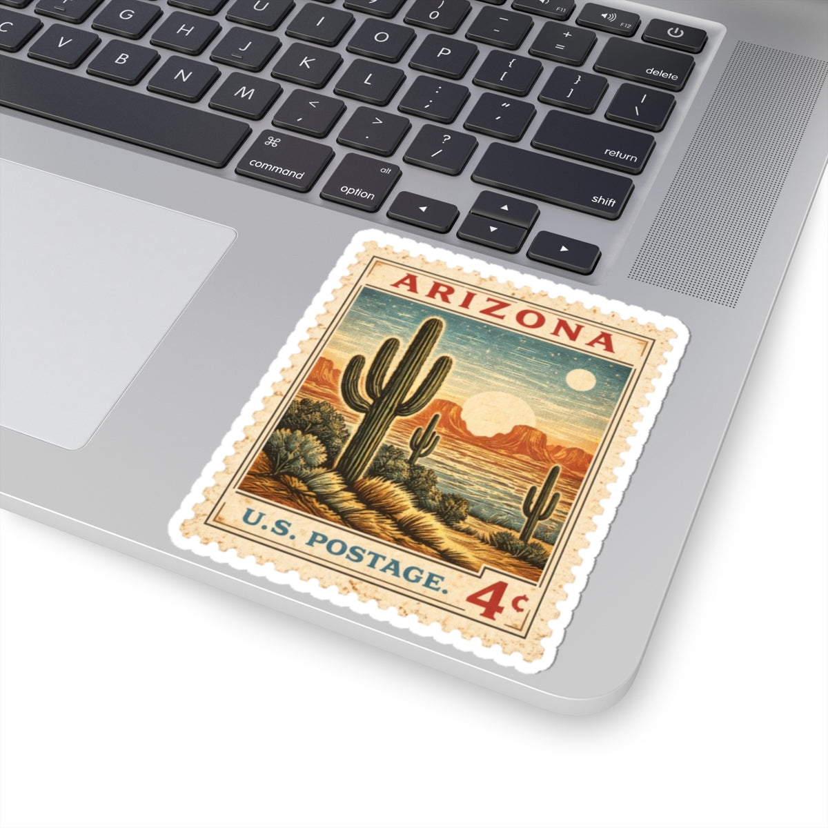 Arizona Cactus Sticker | Kiss-Cut Sticker, Vintage Southwest Design