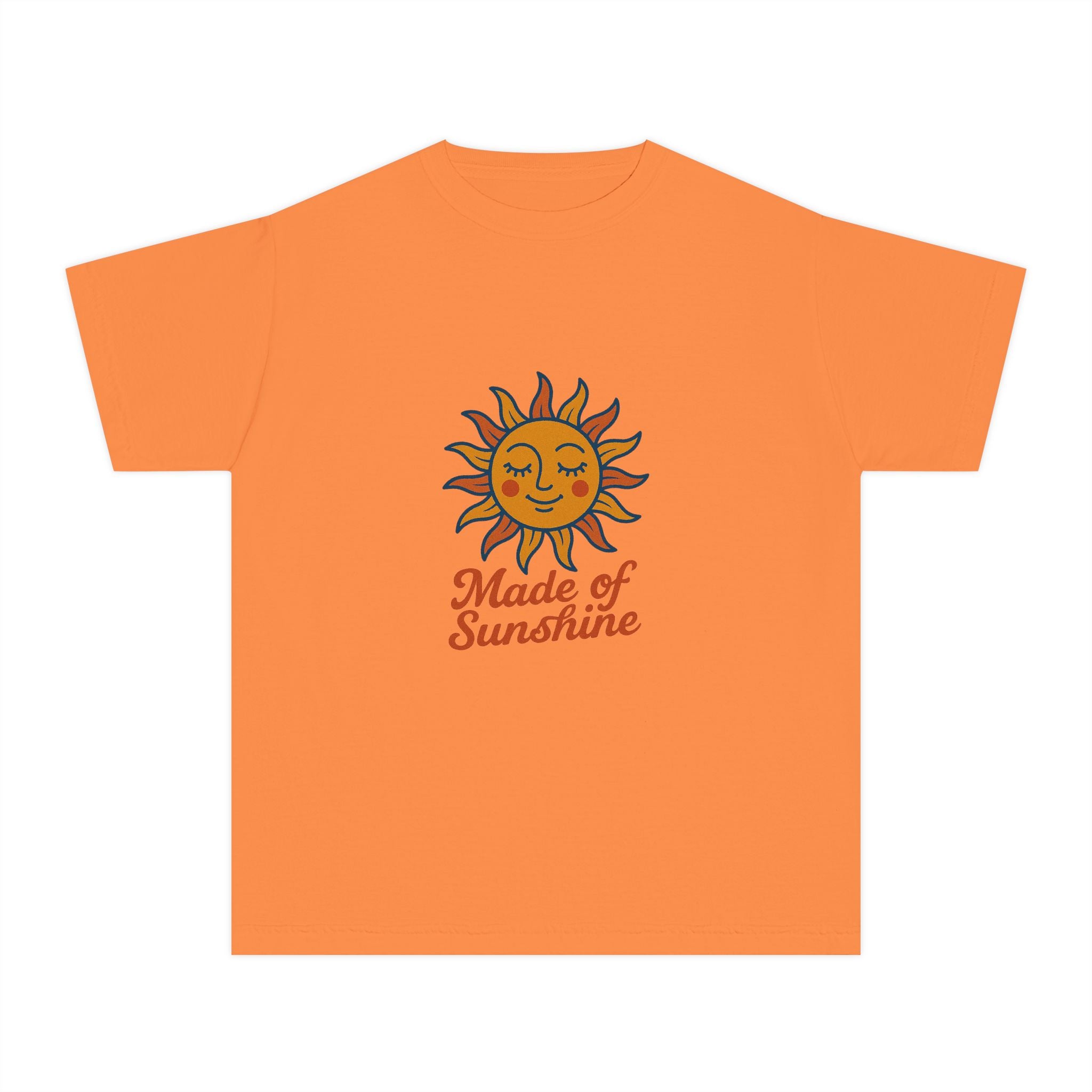 Youth Midweight Tee with Sunshine Design, Cute Kids T-Shirt, Made of Sunshine Graphic Tee, Summer Vibes Apparel, Birthday Gift for Kids