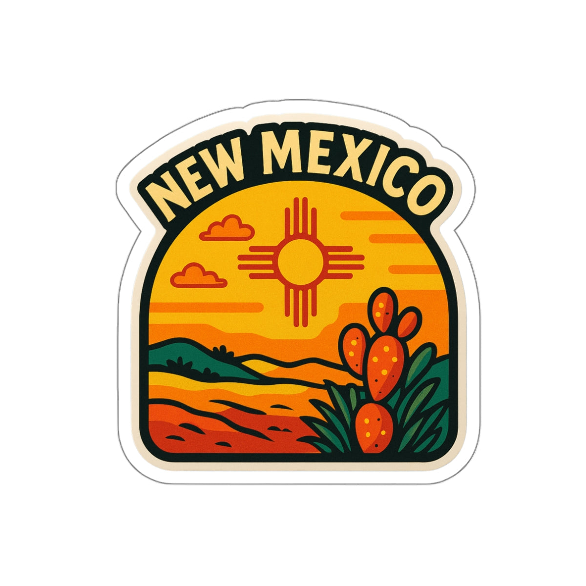 Vibrant New Mexico Die-Cut Stickers, New Mexico Sticker