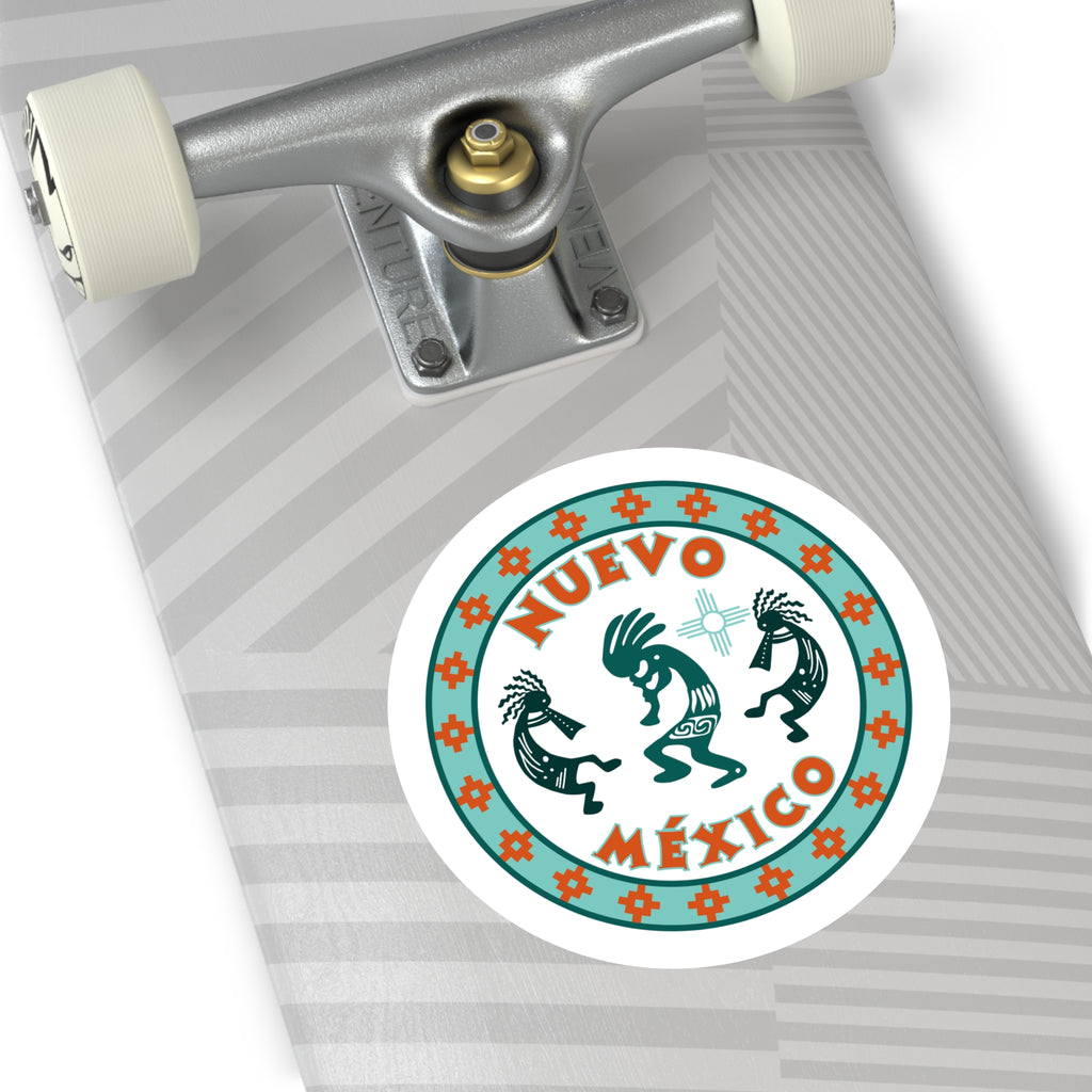 New Mexcio Round Stickers, IndoorOutdoor, Kokopelli