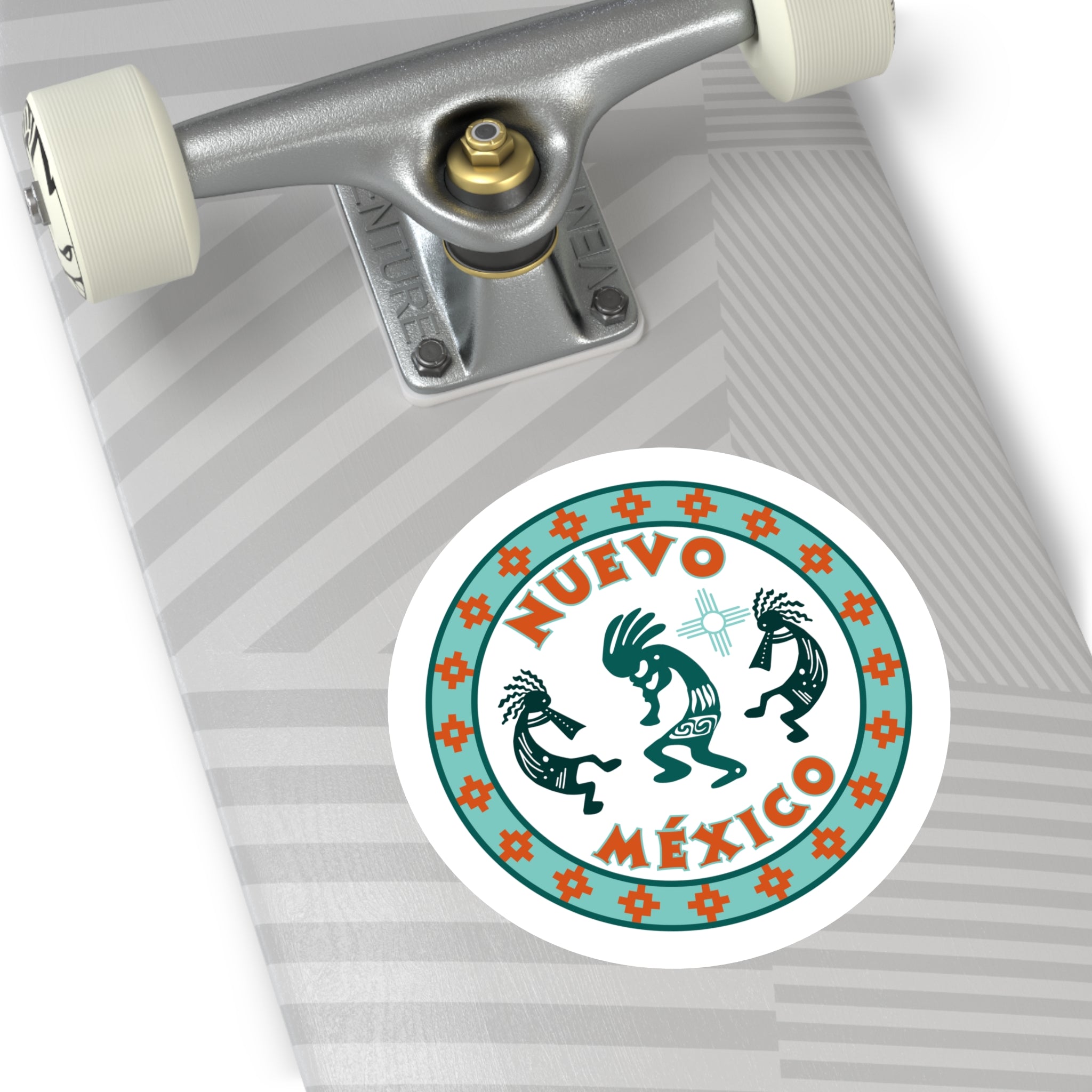 New Mexcio Round Stickers, IndoorOutdoor, Kokopelli
