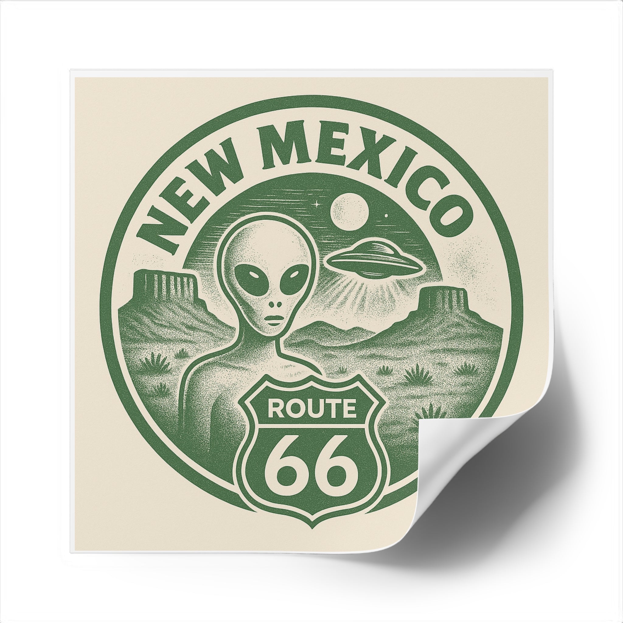 New Mexcio, Retro Alien Route 66 Stickers, Aesthetic Vinyl Decals, Cool Car Accessories, Travel Gifts, New Mexico Decor