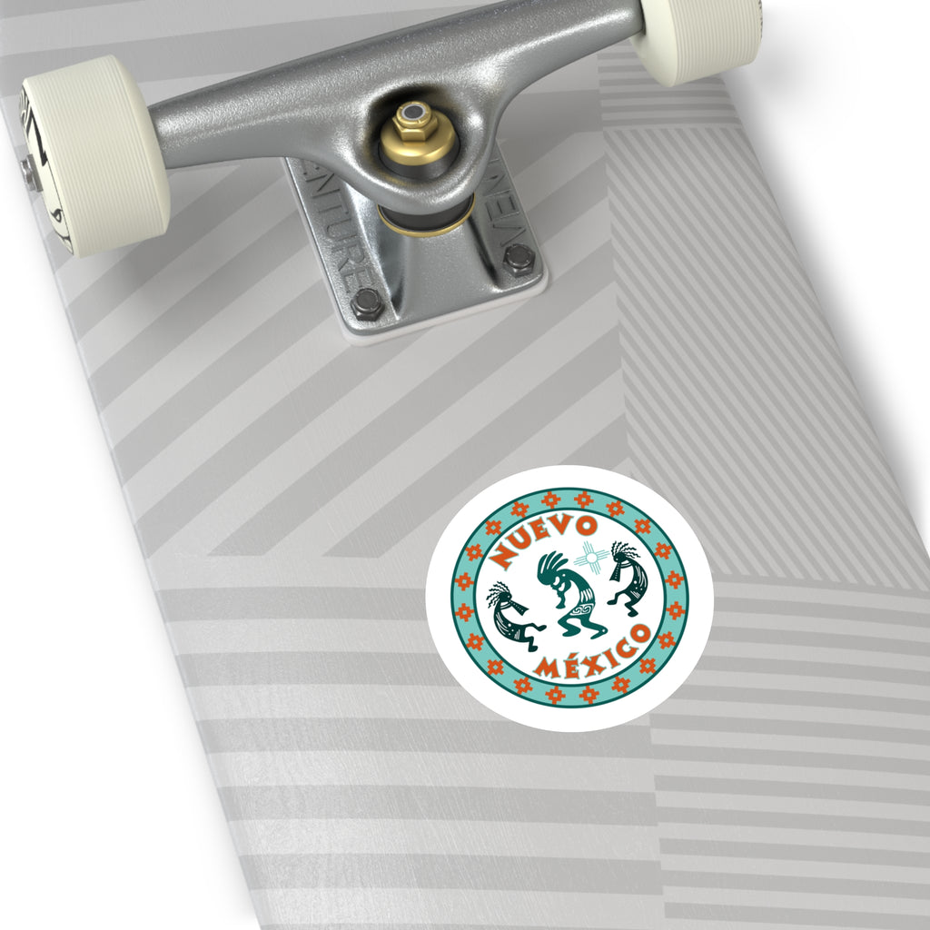 New Mexcio Round Stickers, IndoorOutdoor, Kokopelli