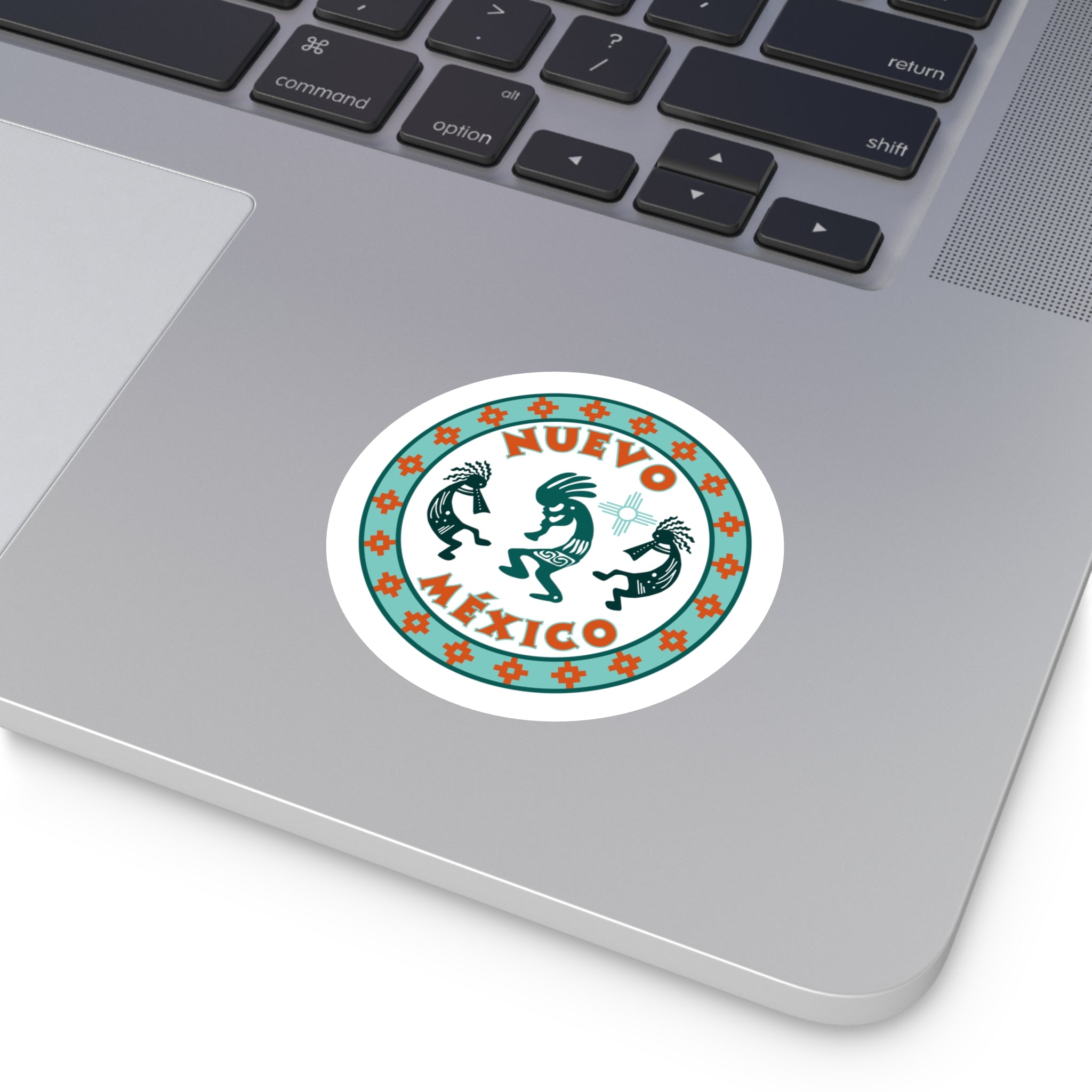 New Mexcio Round Stickers, IndoorOutdoor, Kokopelli