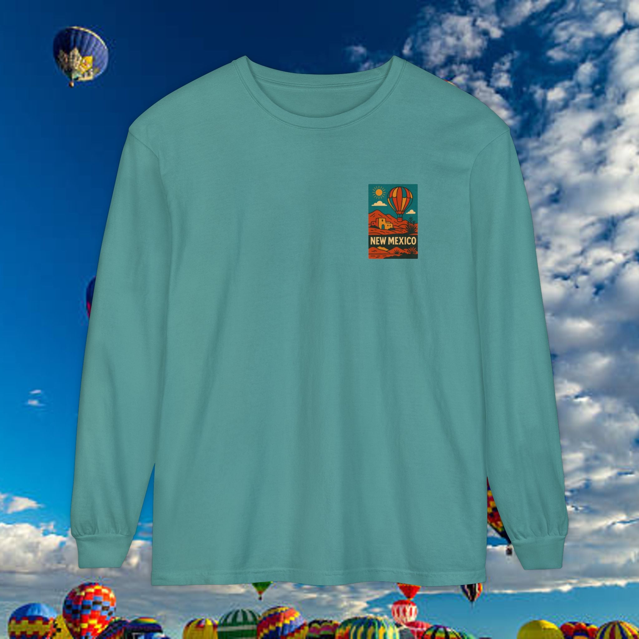 New Mexico Long Sleeve Tee, Travel Shirt, Bohemian Style Top, Unisex Graphic T-Shirt, Great for Holiday Gifts, Adventure Wear