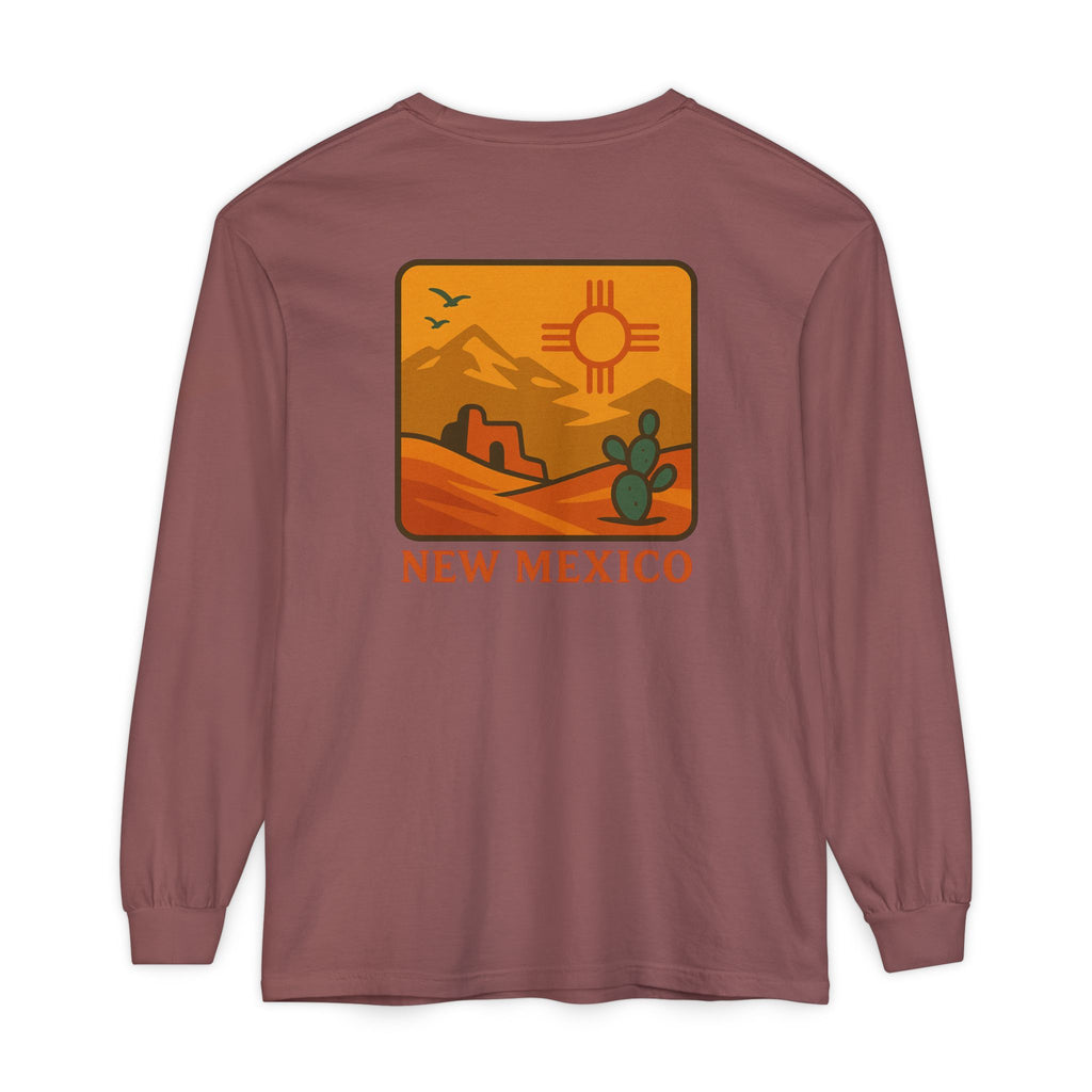 New Mexico Graphic Long Sleeve T-Shirt | Desert Vibes Tee, Unisex Apparel, Travel Souvenir, Gift for Nature Lovers, Southwest Style