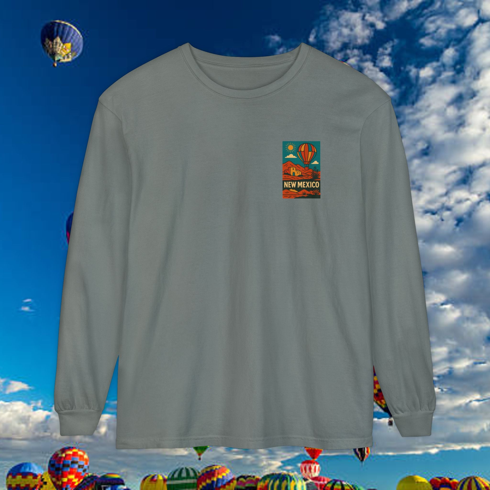 New Mexico Long Sleeve Tee, Travel Shirt, Bohemian Style Top, Unisex Graphic T-Shirt, Great for Holiday Gifts, Adventure Wear