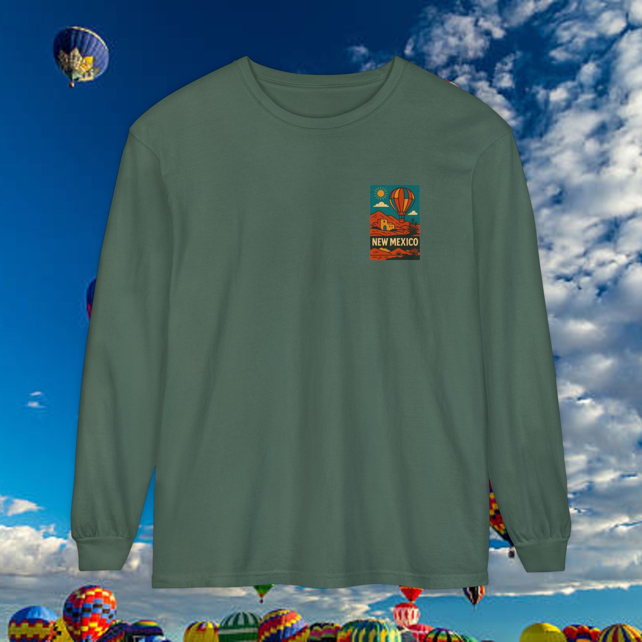 New Mexico Long Sleeve Tee, Travel Shirt, Bohemian Style Top, Unisex Graphic T-Shirt, Great for Holiday Gifts, Adventure Wear