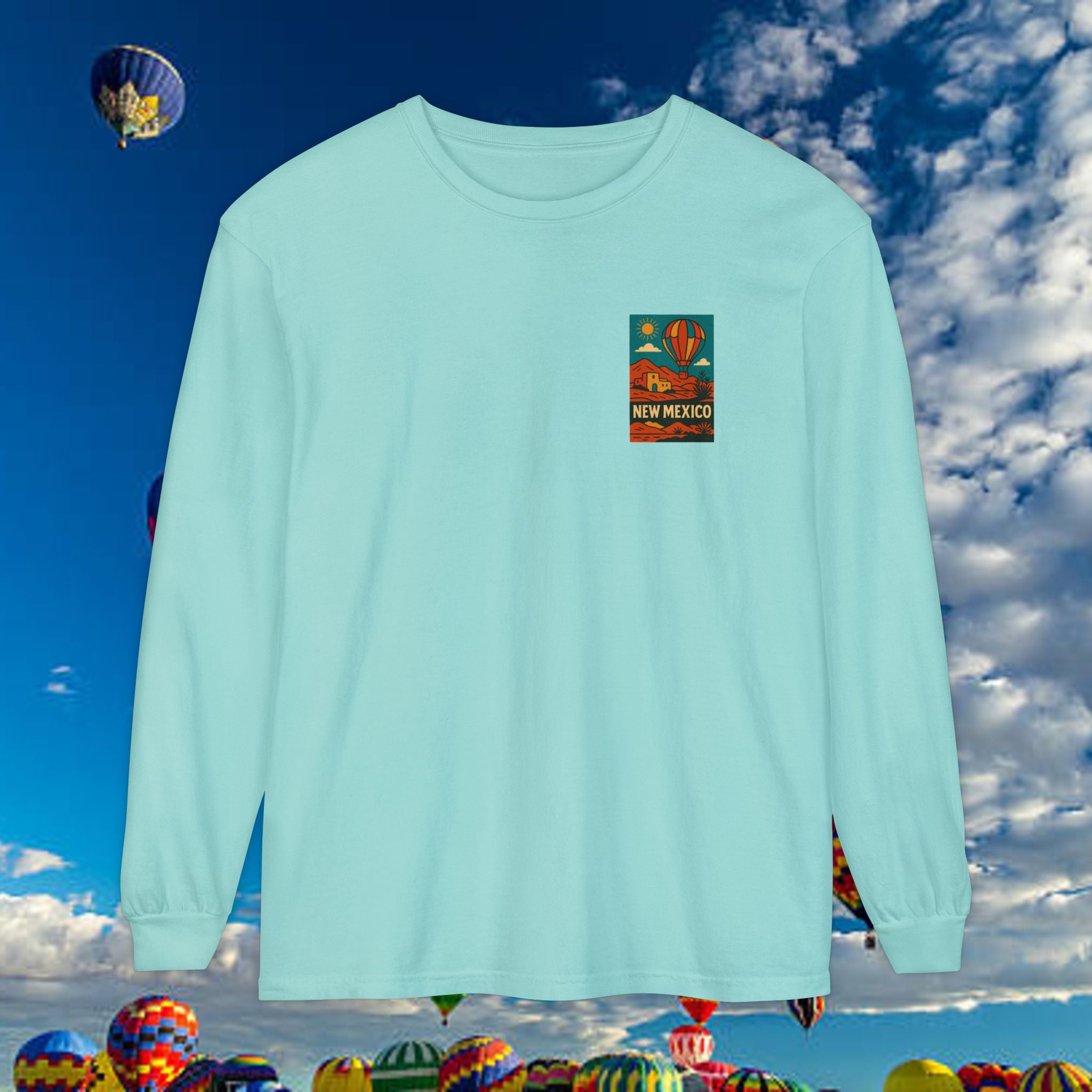 New Mexico Long Sleeve Tee, Travel Shirt, Bohemian Style Top, Unisex Graphic T-Shirt, Great for Holiday Gifts, Adventure Wear