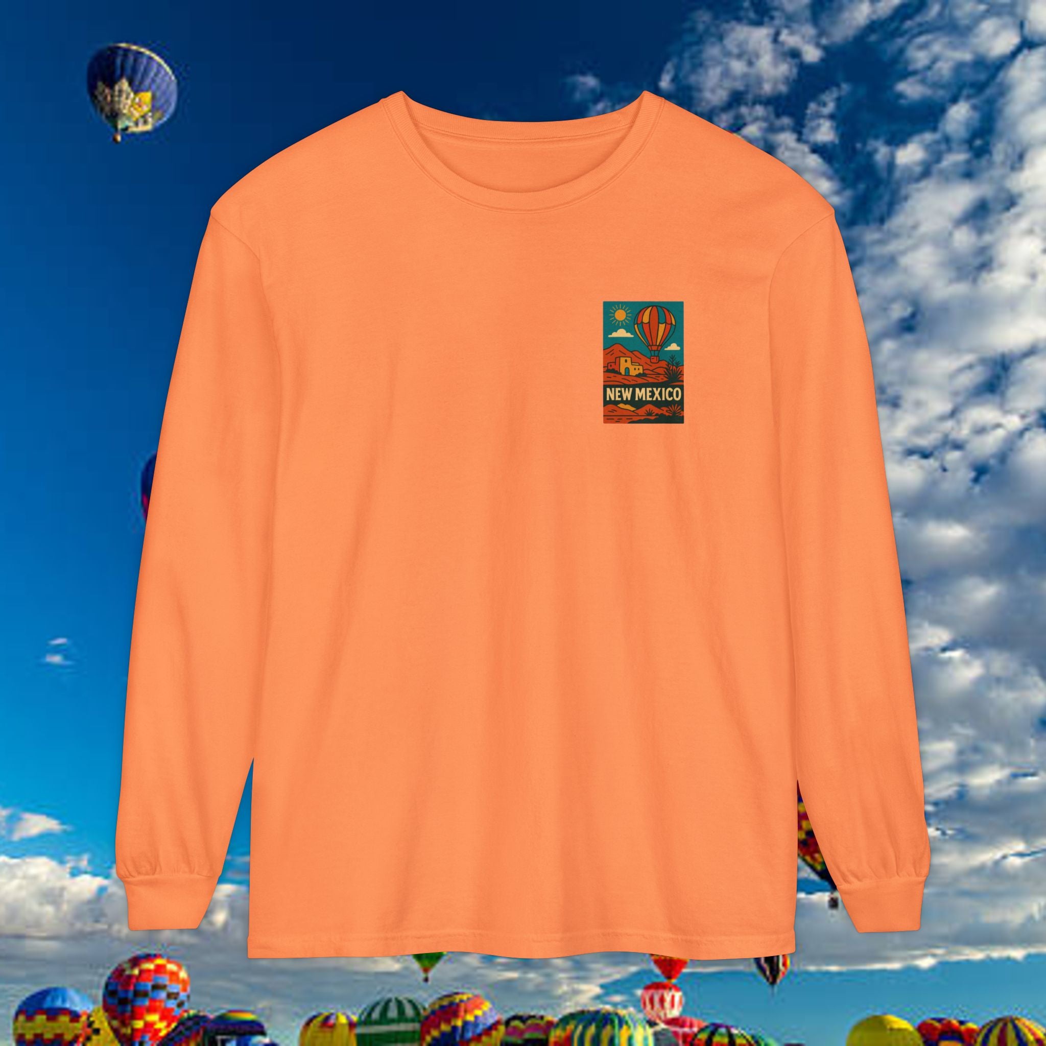 New Mexico Long Sleeve Tee, Travel Shirt, Bohemian Style Top, Unisex Graphic T-Shirt, Great for Holiday Gifts, Adventure Wear