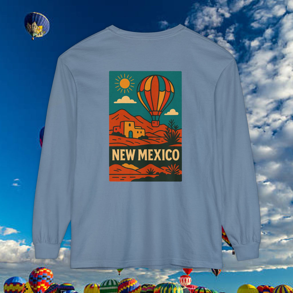 New Mexico Long Sleeve Tee, Travel Shirt, Bohemian Style Top, Unisex Graphic T-Shirt, Great for Holiday Gifts, Adventure Wear