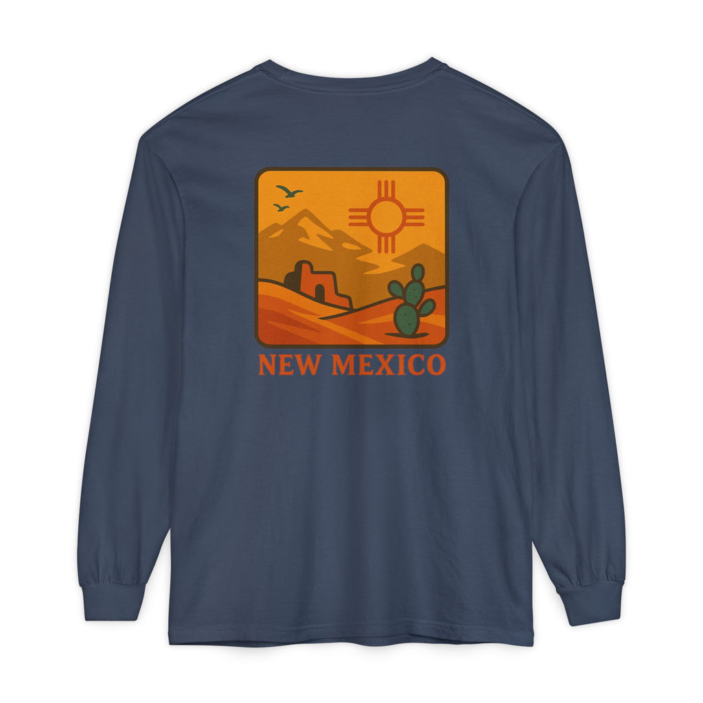 New Mexico Graphic Long Sleeve T-Shirt | Desert Vibes Tee, Unisex Apparel, Travel Souvenir, Gift for Nature Lovers, Southwest Style
