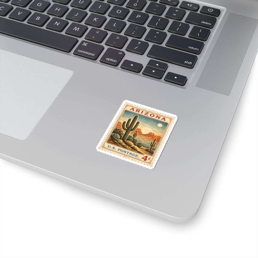 Arizona Cactus Sticker | Kiss-Cut Sticker, Vintage Southwest Design