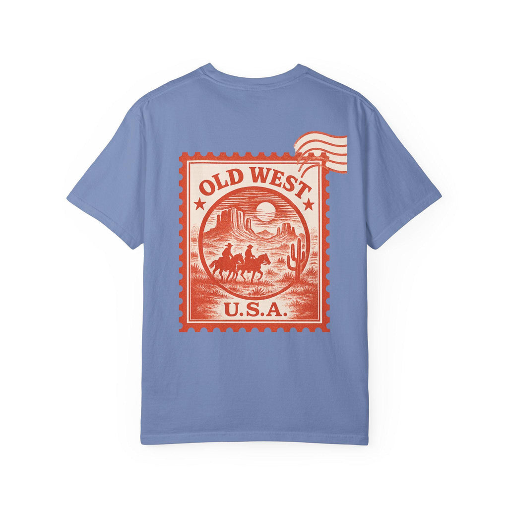 Vintage Old West Unisex T-Shirt, Cool Graphic Tee, Casual Wear, Travel Gift, Western Style Apparel, Unique Stamp Design