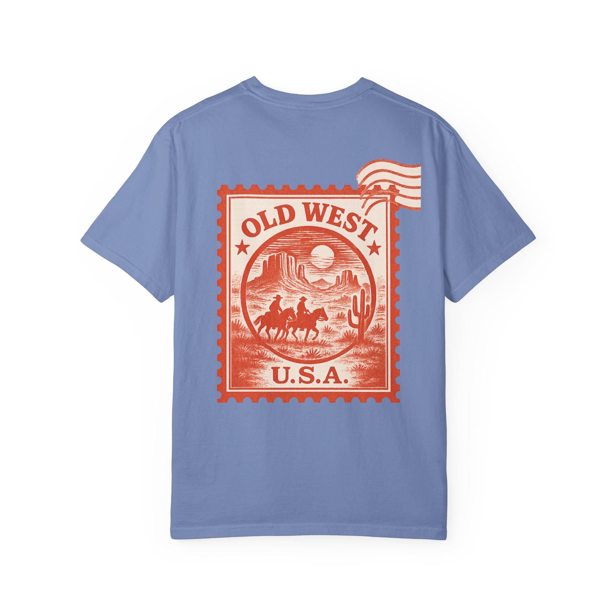 Vintage Old West Unisex T-Shirt, Cool Graphic Tee, Casual Wear, Travel Gift, Western Style Apparel, Unique Stamp Design