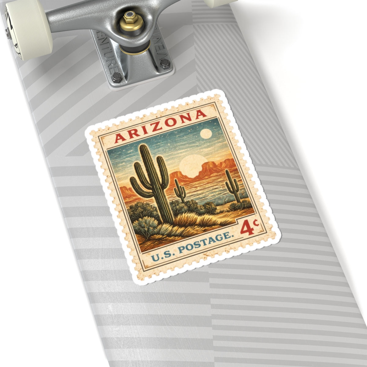 Arizona Cactus Sticker | Kiss-Cut Sticker, Vintage Southwest Design