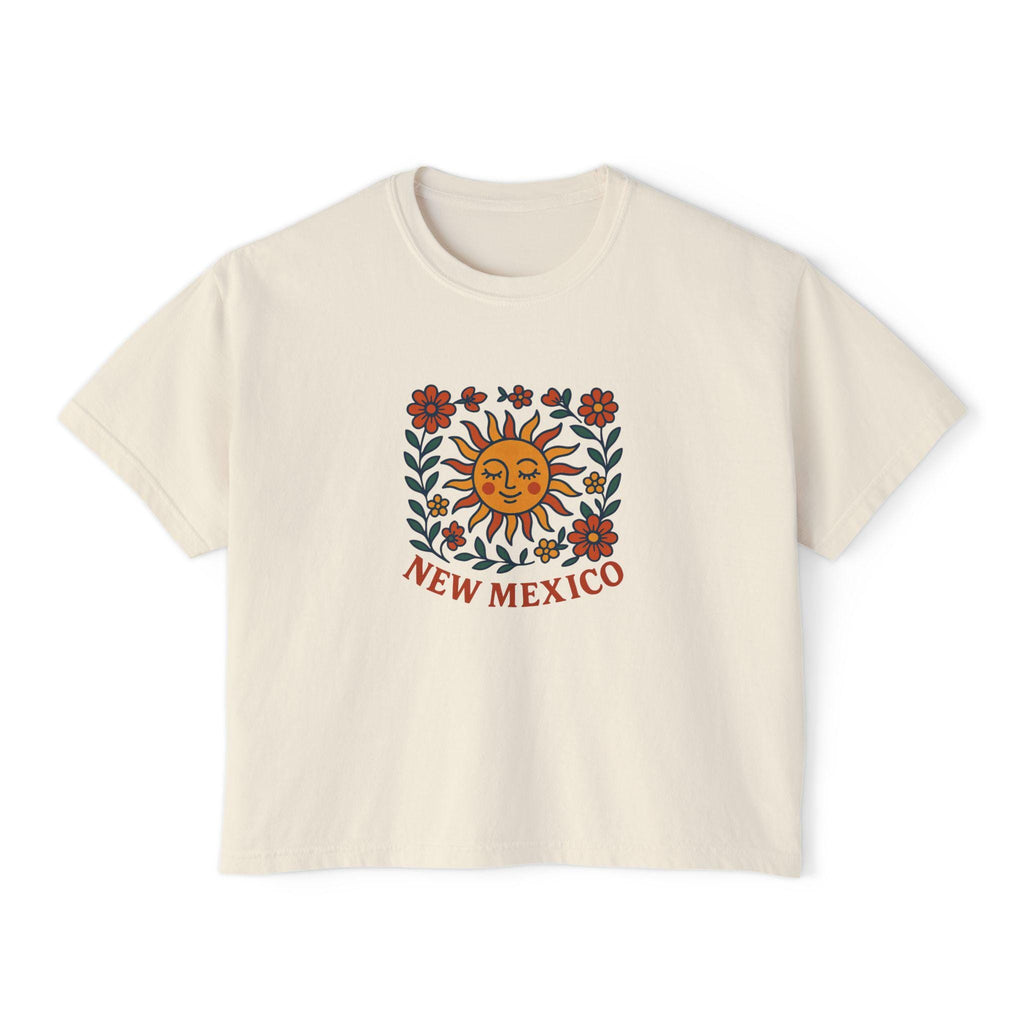 New Mexico Women's Boxy Tee, Cute Summer T-Shirt, Casual Graphic Top, Gift for Her, Boho Style Shirt