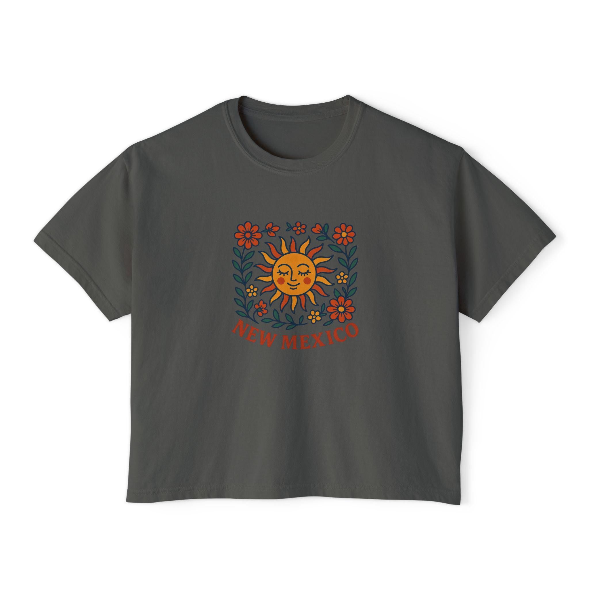 New Mexico Women's Boxy Tee, Cute Summer T-Shirt, Casual Graphic Top, Gift for Her, Boho Style Shirt