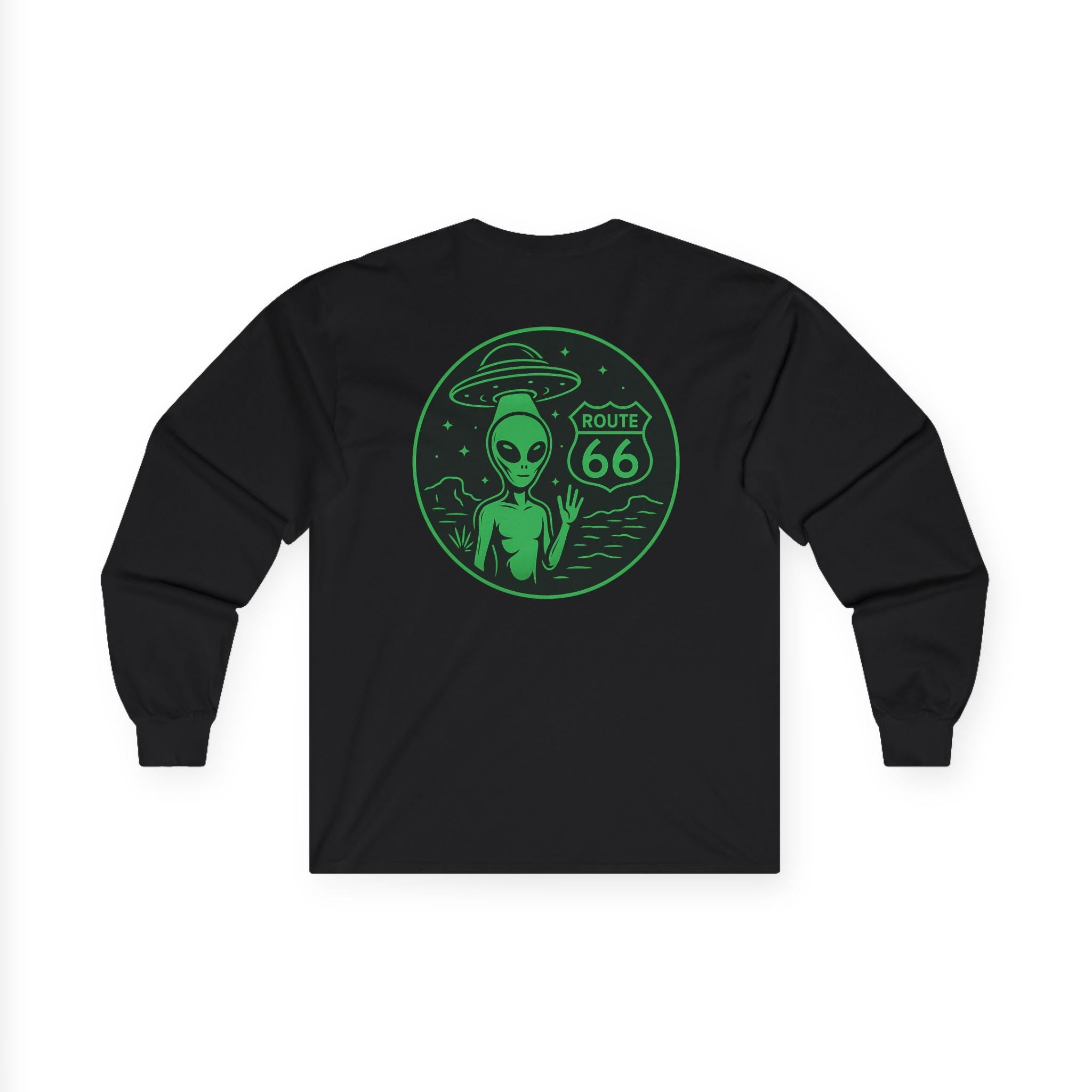 New Mexcio T-shirt, Alien Route 66 Unisex Long Sleeve Tee, Cute UFO Shirt, Vintage Alien Apparel