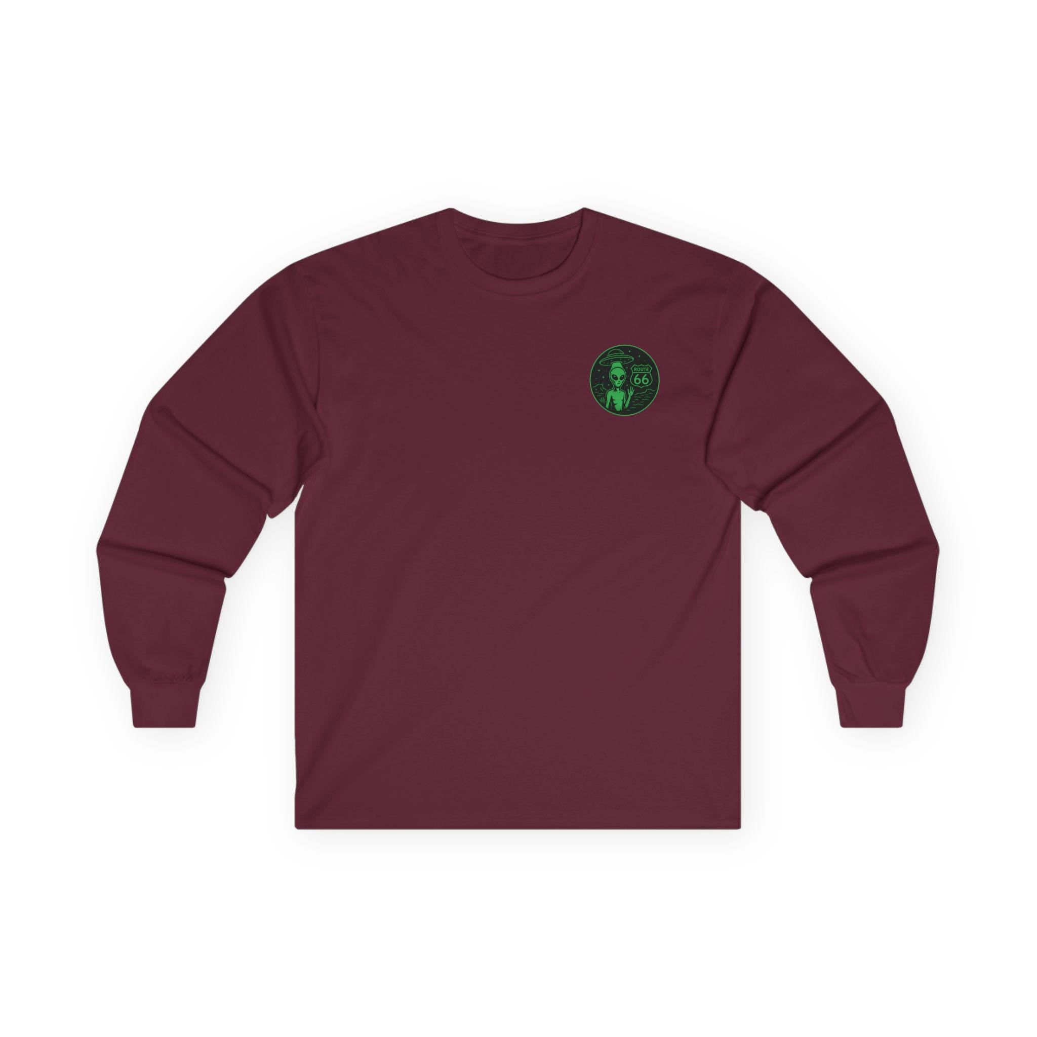 New Mexcio T-shirt, Alien Route 66 Unisex Long Sleeve Tee, Cute UFO Shirt, Vintage Alien Apparel