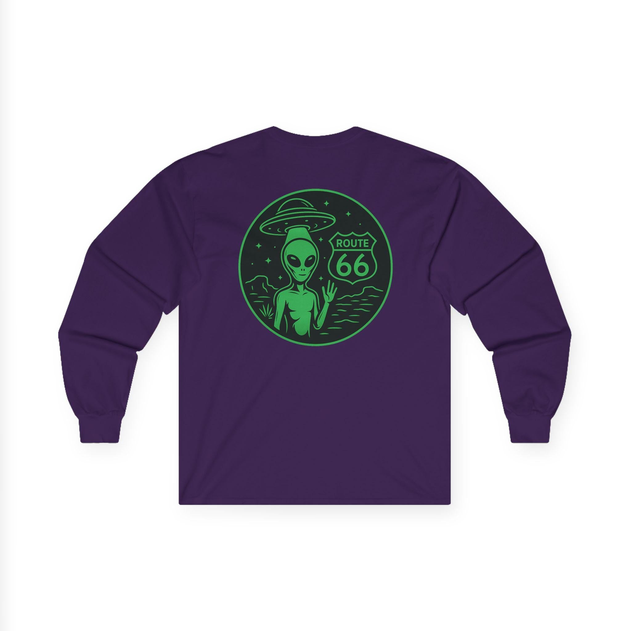 New Mexcio T-shirt, Alien Route 66 Unisex Long Sleeve Tee, Cute UFO Shirt, Vintage Alien Apparel