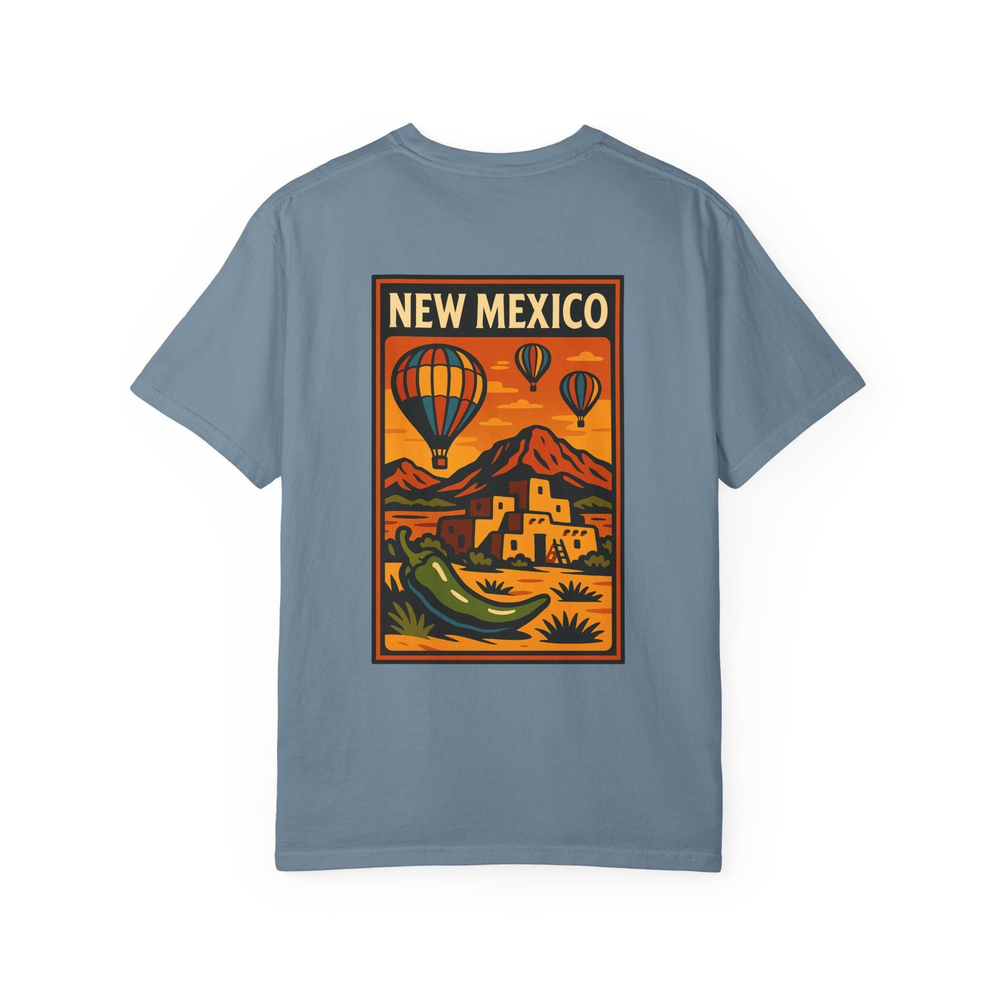Unisex Garment-Dyed Travel T-Shirt, New Mexico Design, Vacation Shirt, Summer Apparel, Gift for Travelers, Wanderlust Tee