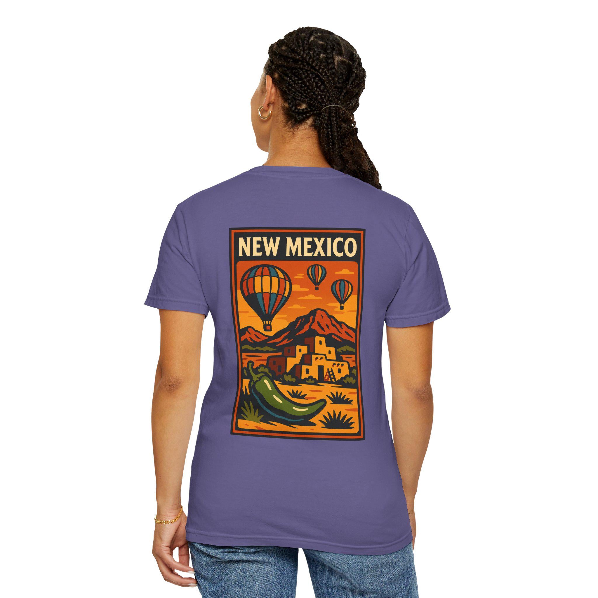 Unisex Garment-Dyed Travel T-Shirt, New Mexico Design, Vacation Shirt, Summer Apparel, Gift for Travelers, Wanderlust Tee