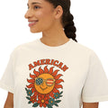 USA Women's Tee, Vintage American Graphic Women's Boxy Tee, Cute Summer Shirt, Festival Outfit, July 4th Apparel, USA t-shirt