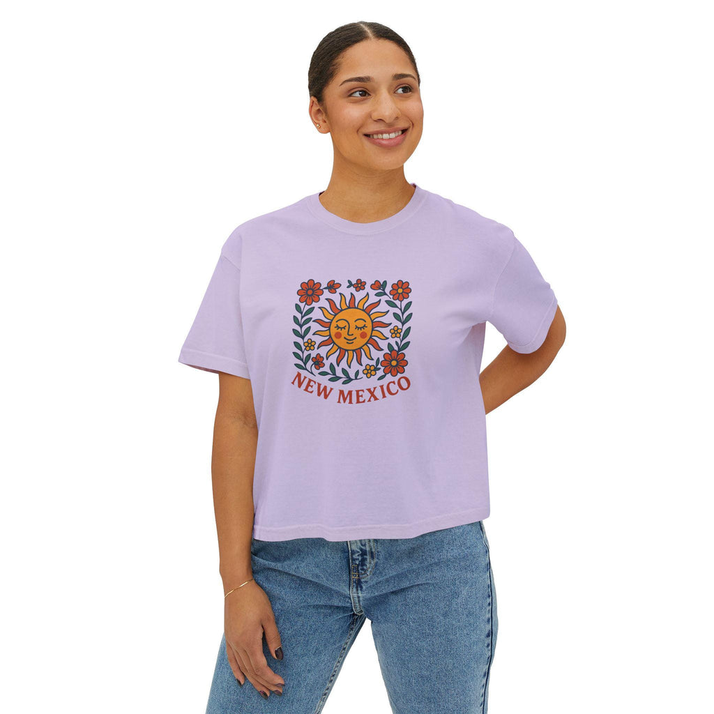 New Mexico Women's Boxy Tee, Cute Summer T-Shirt, Casual Graphic Top, Gift for Her, Boho Style Shirt