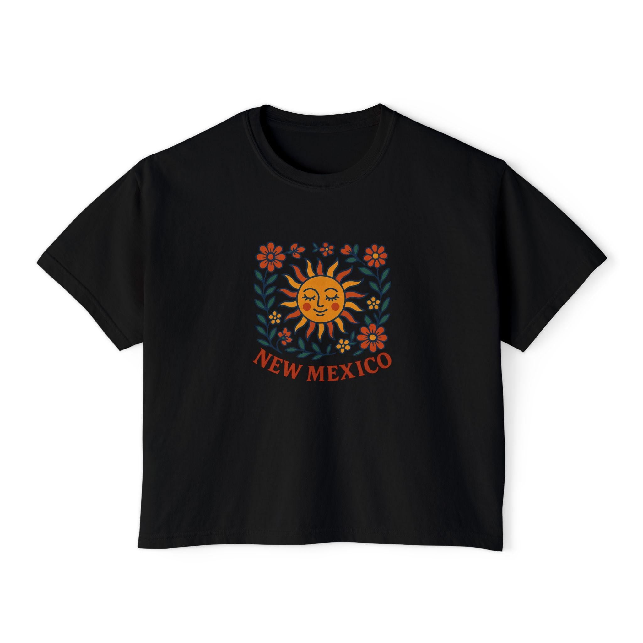 New Mexico Women's Boxy Tee, Cute Summer T-Shirt, Casual Graphic Top, Gift for Her, Boho Style Shirt