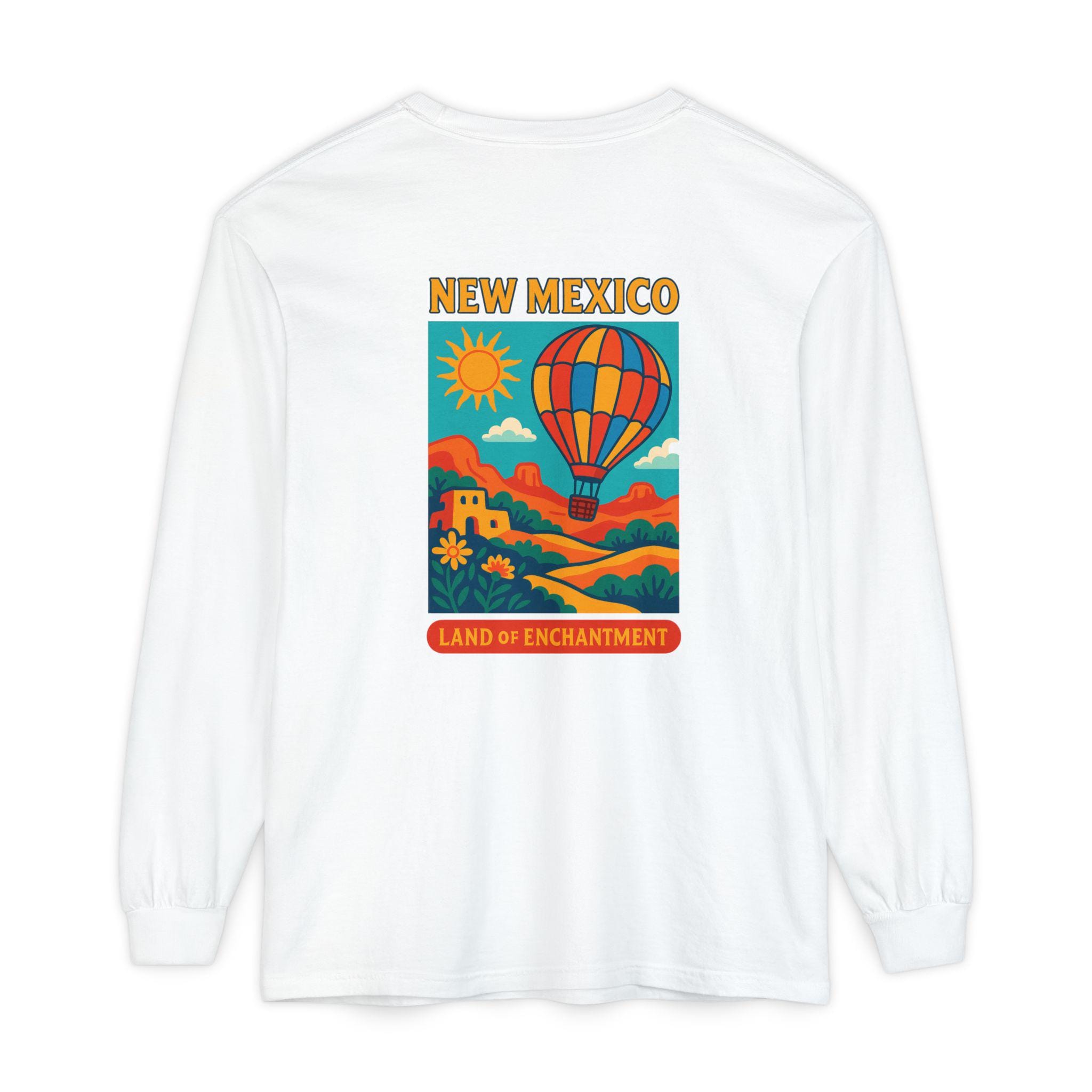 New Mexico Graphic Long Sleeve T-Shirt, Southwest Apparel, Unique Travel Gift, Vintage Style Shirt, Casual Wear, Outdoor Adventure Top