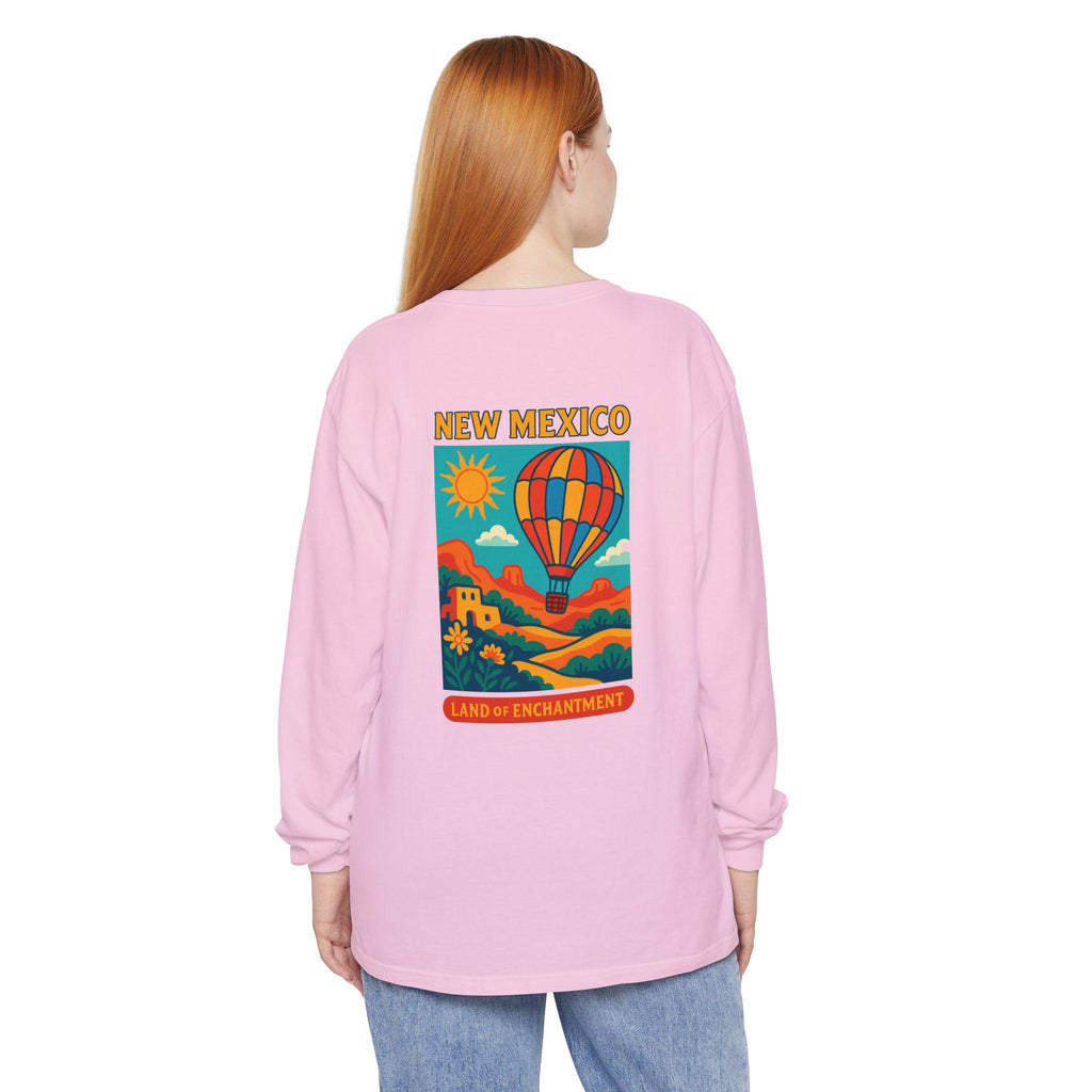 New Mexico Graphic Long Sleeve T-Shirt, Southwest Apparel, Unique Travel Gift, Vintage Style Shirt, Casual Wear, Outdoor Adventure Top