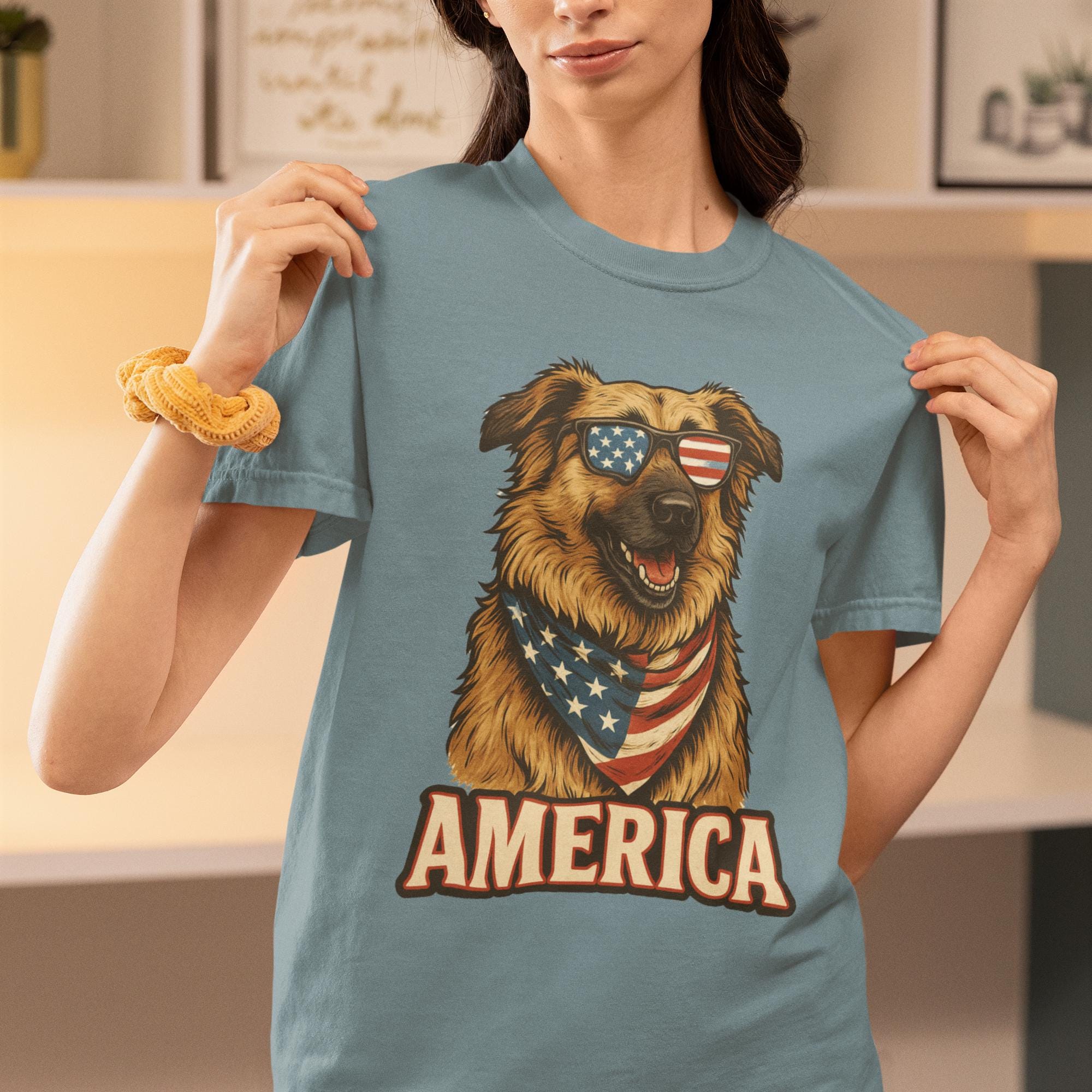 America T-Shirt, Dog Tee, USA Dog shirt