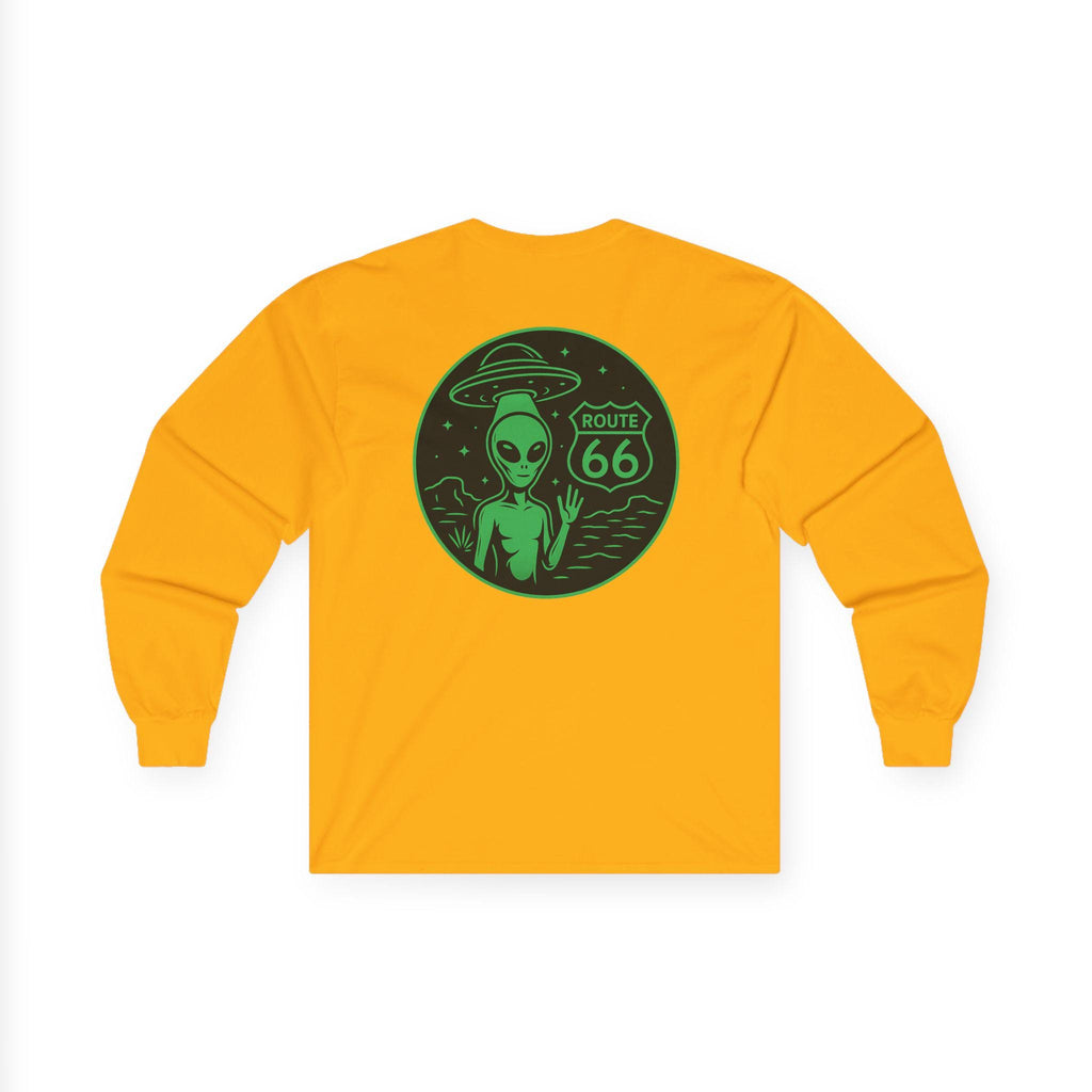 New Mexcio T-shirt, Alien Route 66 Unisex Long Sleeve Tee, Cute UFO Shirt, Vintage Alien Apparel