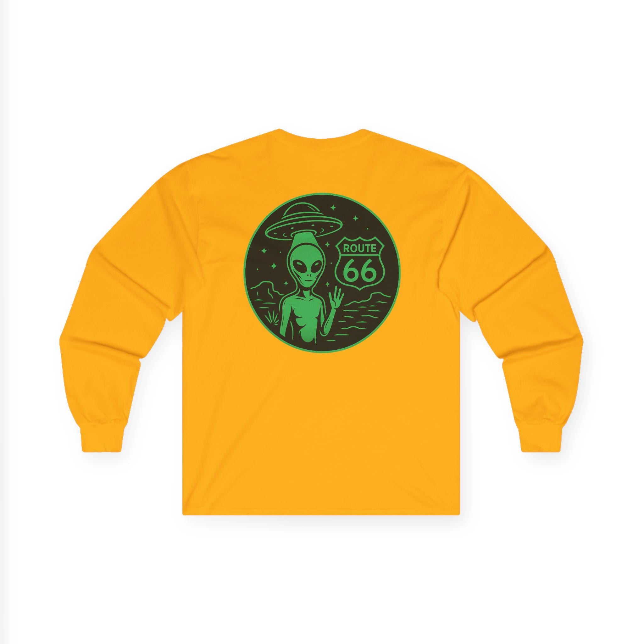 New Mexcio T-shirt, Alien Route 66 Unisex Long Sleeve Tee, Cute UFO Shirt, Vintage Alien Apparel