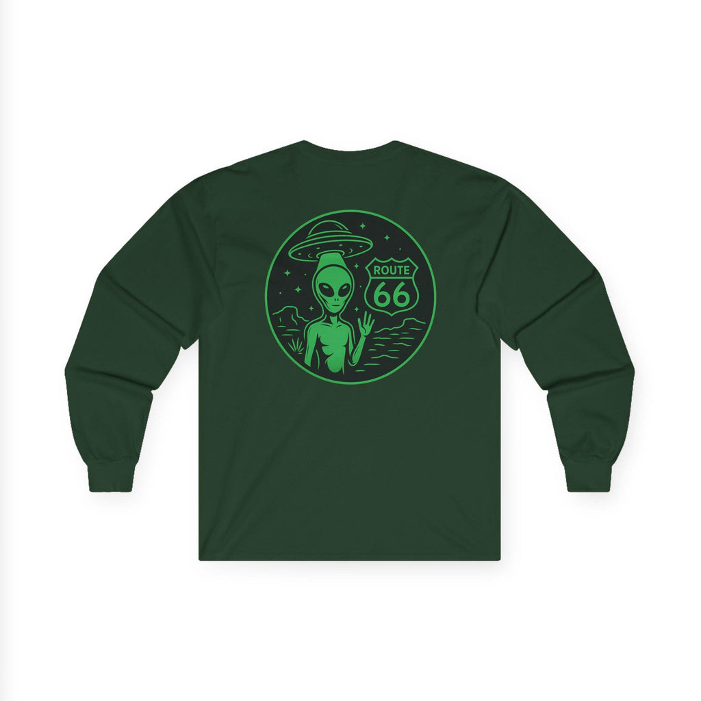 New Mexcio T-shirt, Alien Route 66 Unisex Long Sleeve Tee, Cute UFO Shirt, Vintage Alien Apparel