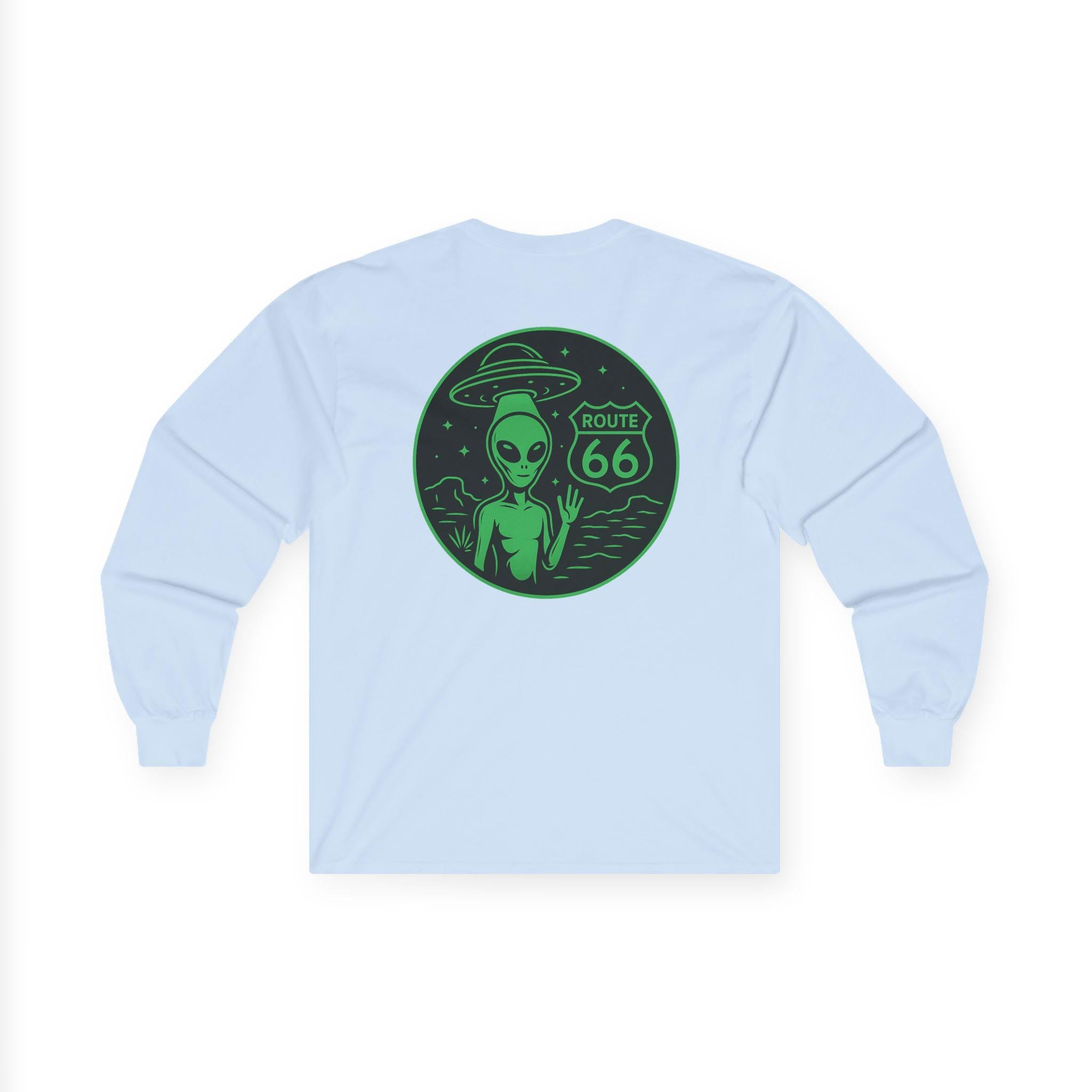 New Mexcio T-shirt, Alien Route 66 Unisex Long Sleeve Tee, Cute UFO Shirt, Vintage Alien Apparel
