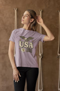 USA Eagle Graphic Tee, Unisex Jersey T-Shirt, Patriotic Apparel, Summer Outing Shirt, Perfect for Independence Day, Casual Fashion