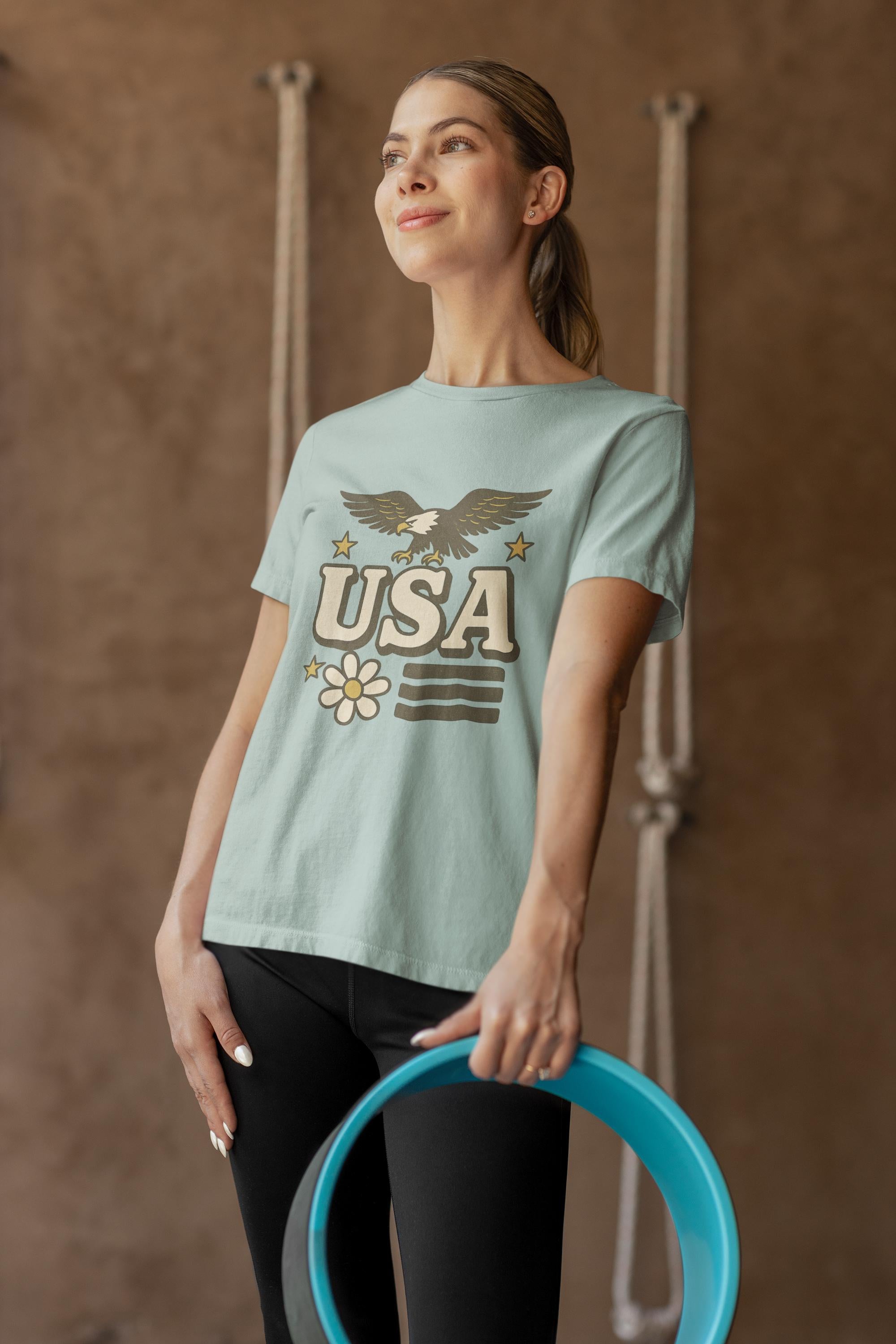 USA Eagle Graphic Tee, Unisex Jersey T-Shirt, Patriotic Apparel, Summer Outing Shirt, Perfect for Independence Day, Casual Fashion