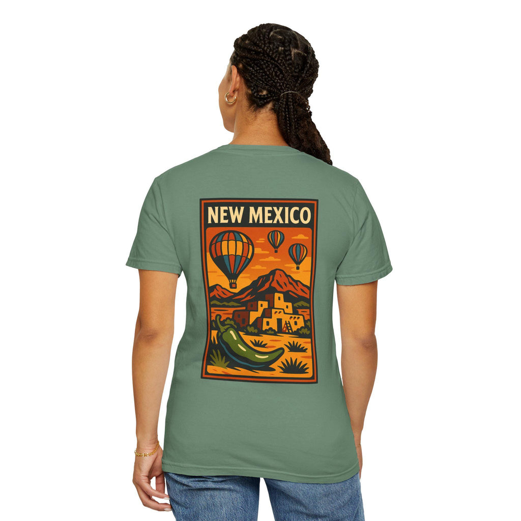 Unisex Garment-Dyed Travel T-Shirt, New Mexico Design, Vacation Shirt, Summer Apparel, Gift for Travelers, Wanderlust Tee