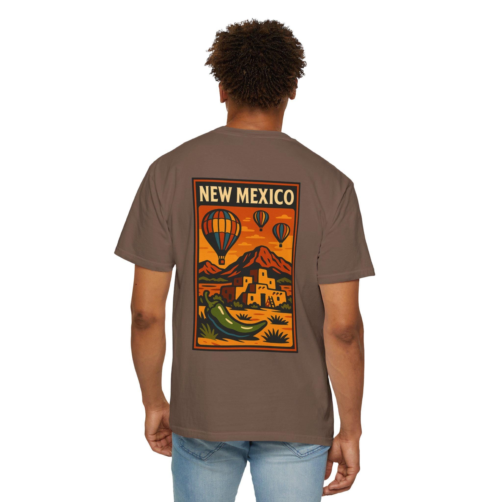 Unisex Garment-Dyed Travel T-Shirt, New Mexico Design, Vacation Shirt, Summer Apparel, Gift for Travelers, Wanderlust Tee