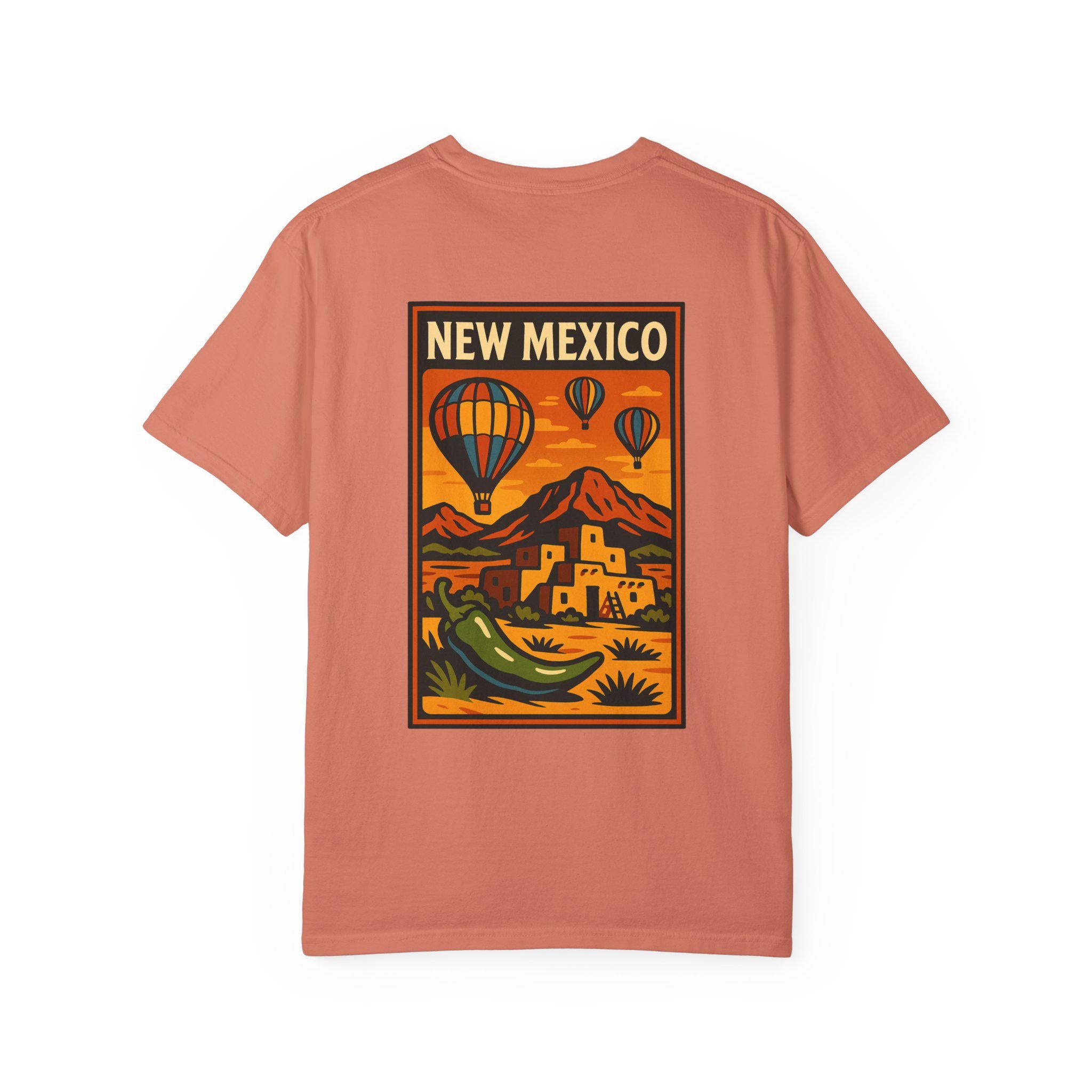 Unisex Garment-Dyed Travel T-Shirt, New Mexico Design, Vacation Shirt, Summer Apparel, Gift for Travelers, Wanderlust Tee