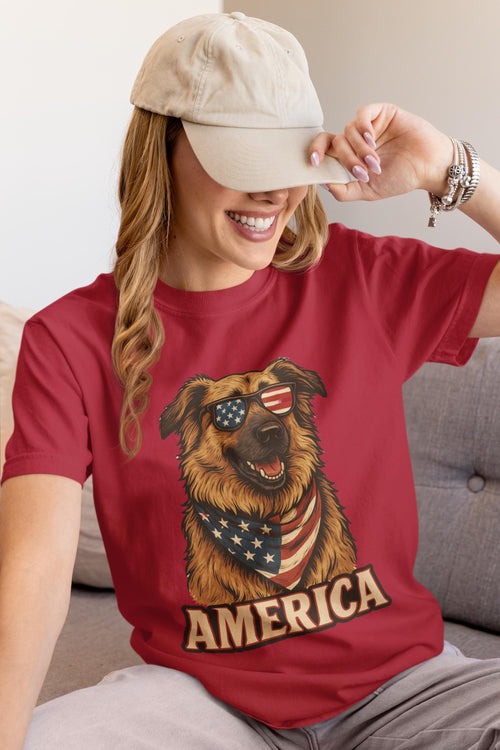 America T-Shirt, Dog Tee, USA Dog shirt