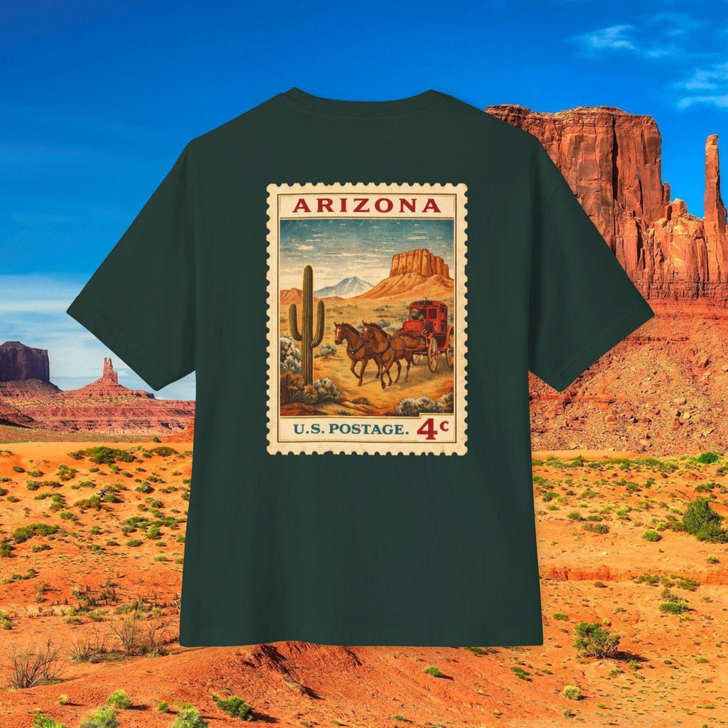 Arizona Postage Stamp Tee | Vintage Desert Cactus Cowboy Design