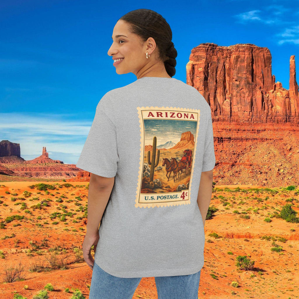 Arizona Postage Stamp Tee | Vintage Desert Cactus Cowboy Design