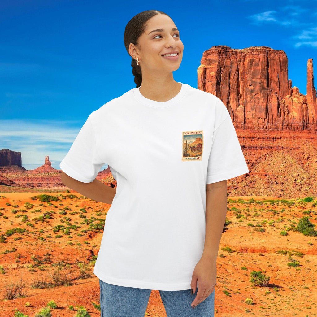 Arizona Postage Stamp Tee | Vintage Desert Cactus Cowboy Design